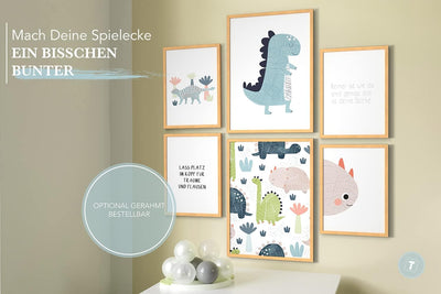 Papierschmiede® Bilder Kinderzimmer Kids Mood Poster Set Dino, Kinderzimmer Bilder Babyzimmer Deko,