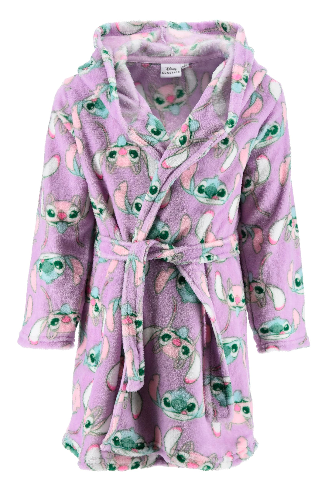 Disney Stitch und Angel Bademantel Mädchen, Hausmantel Loungewear Weicher Fleece Morgenmantel, Gröss