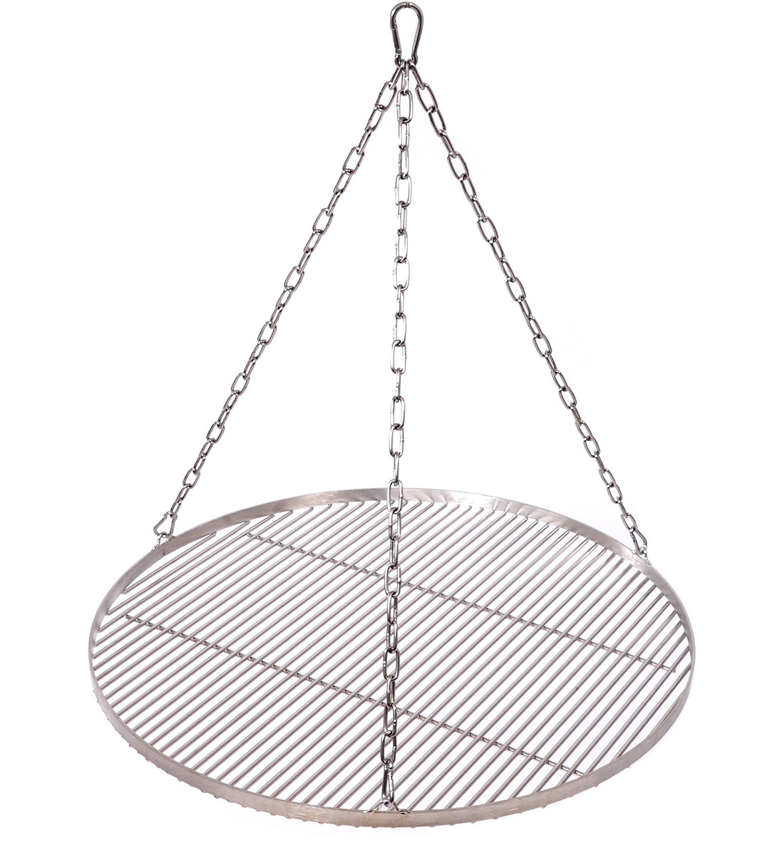Grillrost Ø 80 cm mit Kette Edelstahl 6 mm Grillstabdicke/Stababstand 10 mm für Schwenkgrill BBQ Dre