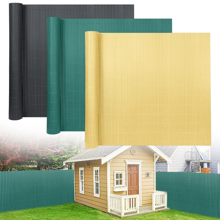 NAIZY PVC Sichtschutzmatte 90x300cm Sichtschutz Garten Sichtschutzzaun Anthrazit Sichtschutzzaun UV-