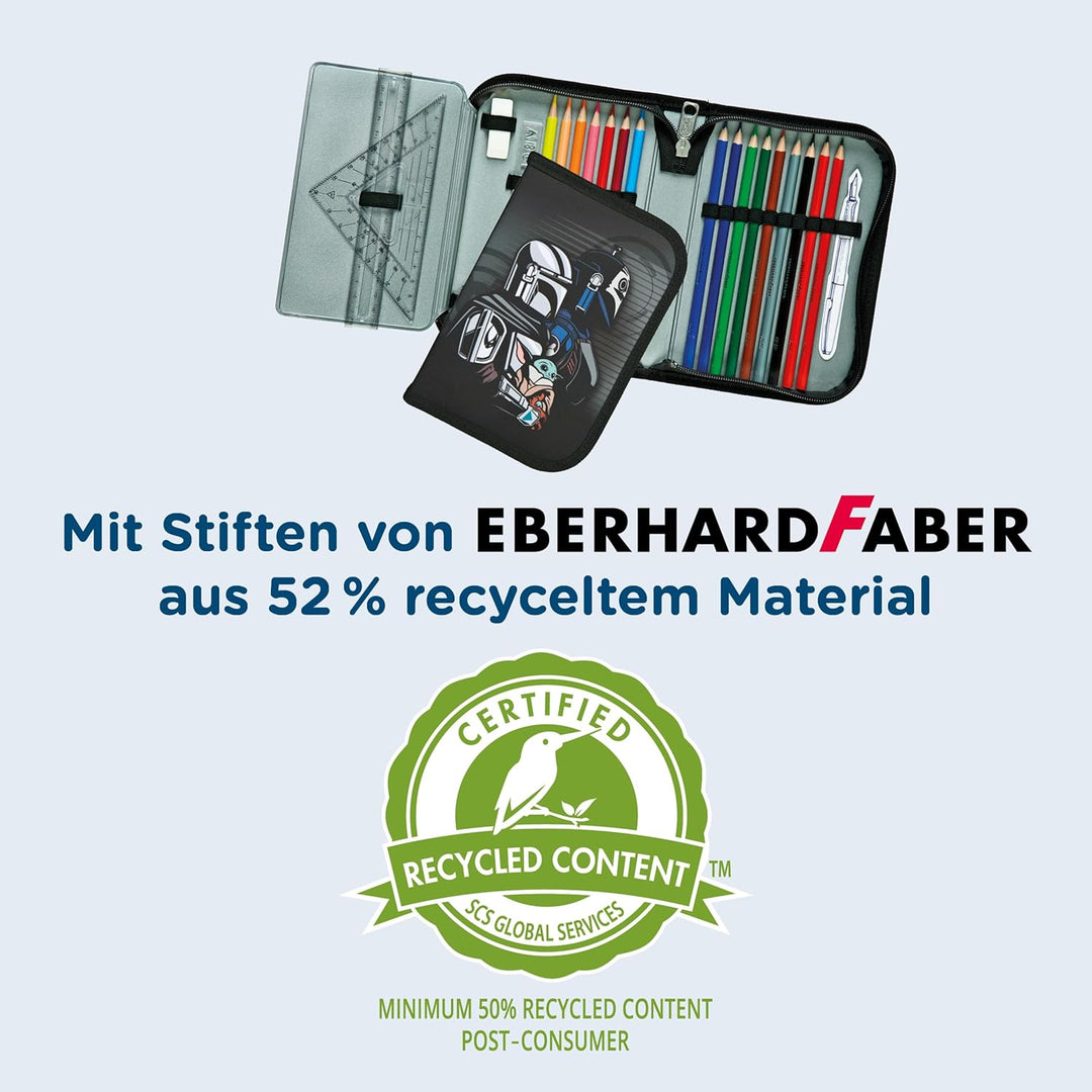 Scooli - Gefülltes Schüleretui Star Wars - Federmäppchen mit hochwertigen Stiften & Zubehör - Ideal