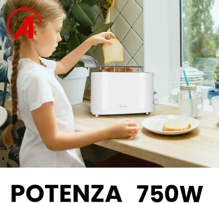 ARDES - ARTOAST01 TOSTO SLEEK PLUS Toaster mit Toastzange für gefüllte Toasts - 2 Timer für 7 Toasts