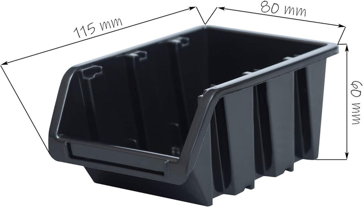 Lagersystem Wandregal 576 x 390 mm , 35 stck. Box , Stapelboxen Schüttenregal Sichtlagerkästen , Ext