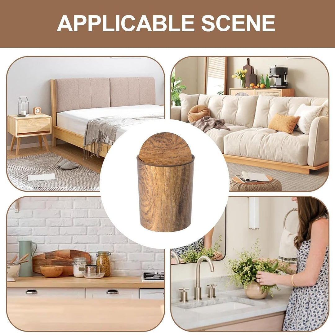 Générique Mülleimer mit Holzmaserung | Mülleimer mit Holzmaserung für Badezimmer | Mülleimer für Unt
