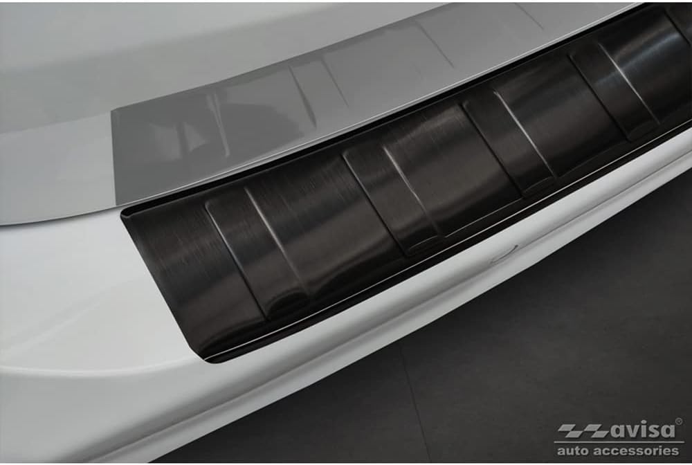 Avisa Schwarz Edelstahl Heckstossstangenschutz kompatibel mit BMW 3er G21 Touring 2019-2022 'Ribs'
