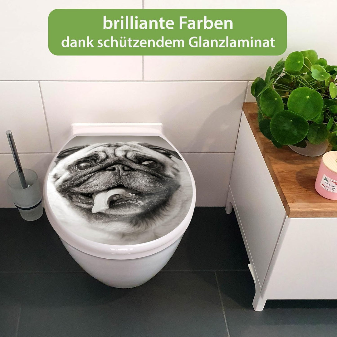 banjado Toilettendeckel mit Absenkautomatik 44,5x37cm - Soft Close Toilettensitz - WC Sitz mit Absen