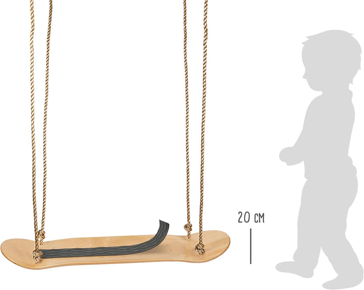 small foot Skateboard-Schaukel aus Holz, zum Schaukeln im Sitzen und Stehen, mit Handgriffen, ab 3 J
