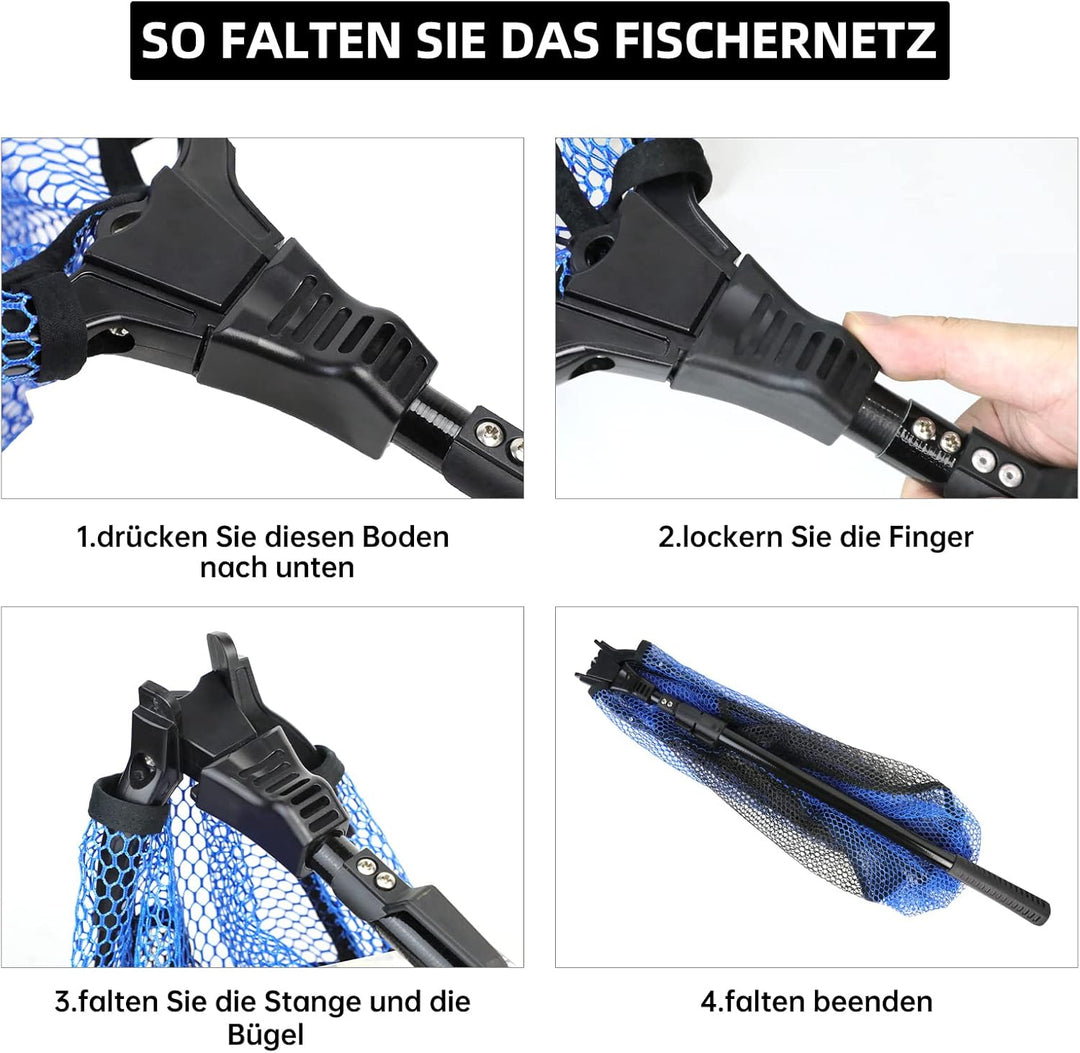 Kescher Angeln, Unterfangskescher Angelkescher Fischkescher Langlebiges Nylonnetz Angelzubehör für E