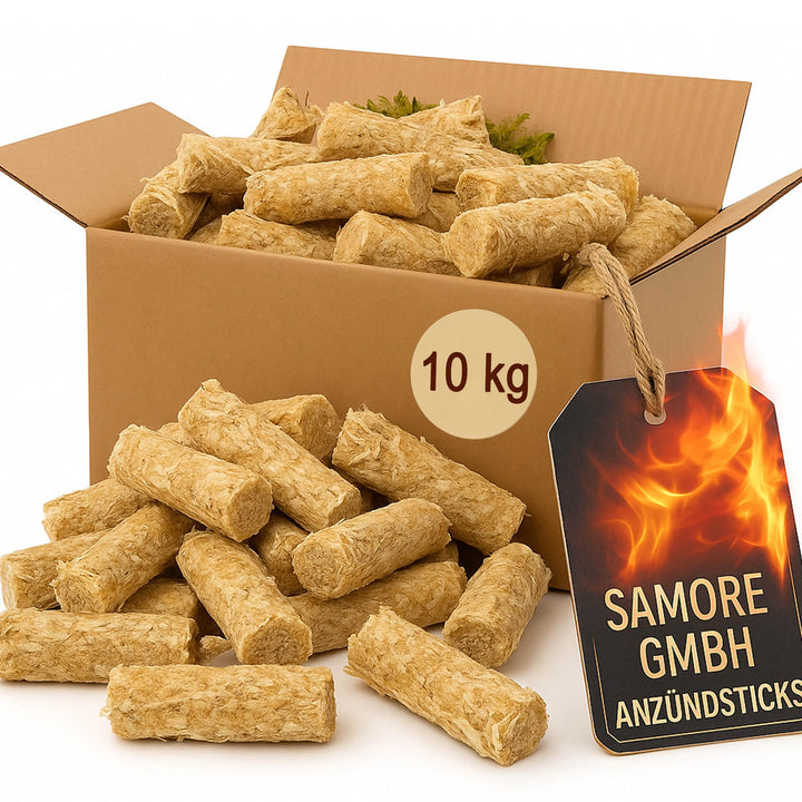 Samore 10 kg Anzünder Anzündsticks Feuersticks Ideal für für Grill/Kamin/Ofen - Anzündbrikettsticks