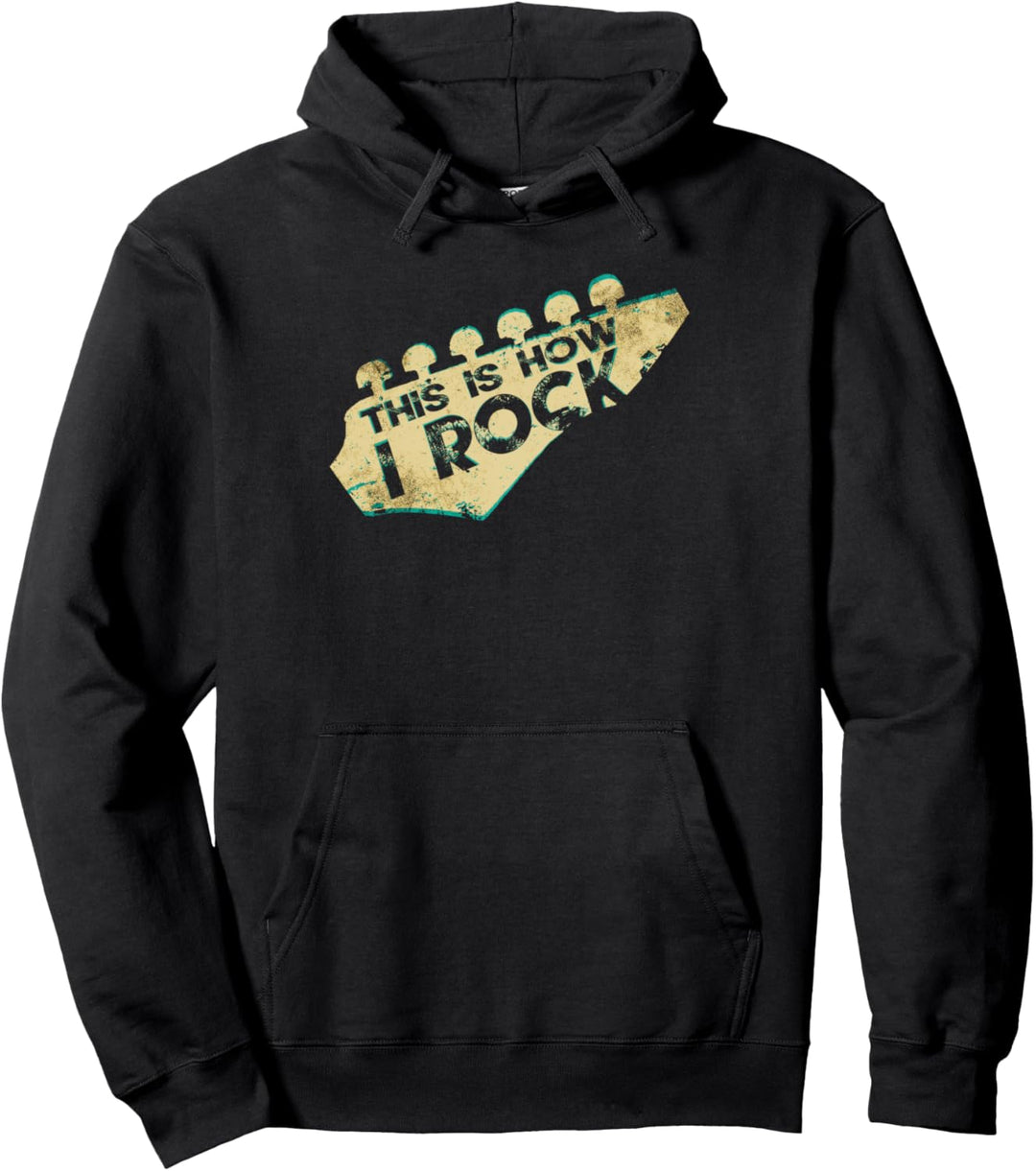 Rock Gitarren Spieler Rockmusik Vintage Rock and Roll Pullover Hoodie
