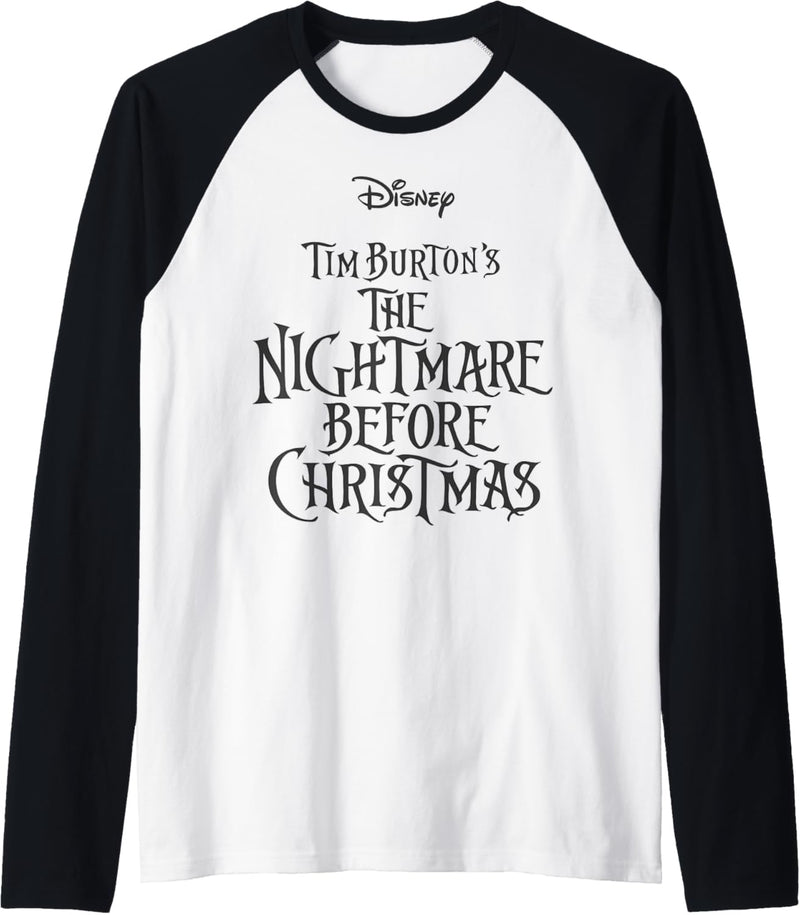 Nightmare Before Christmas Movie Poster Black Text Raglan