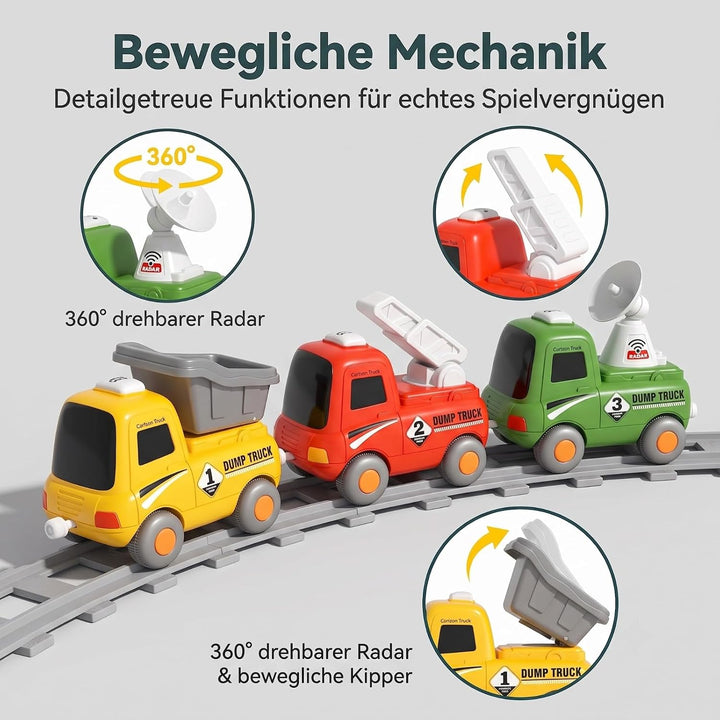 Elektrisches Eisenbahn Set für Kinder ab 3 Jahren – Spielzeugeisenbahn mit echtem Dampfeffekt, Licht