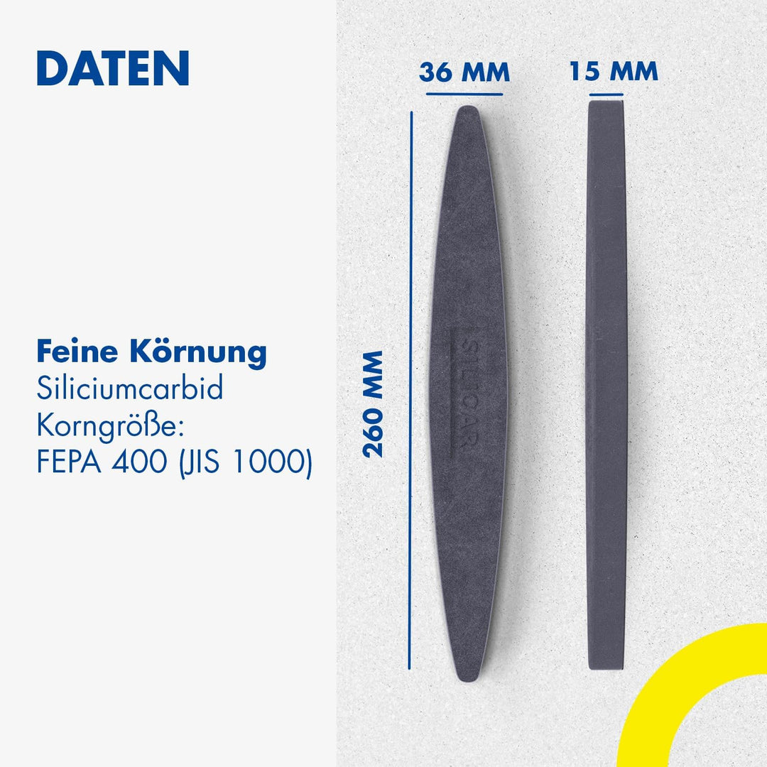 Zische Sensenwetzstein Silicar Rotmarke ultrafein 260x36x15 mm - Schleifstein für Sensen und Sicheln