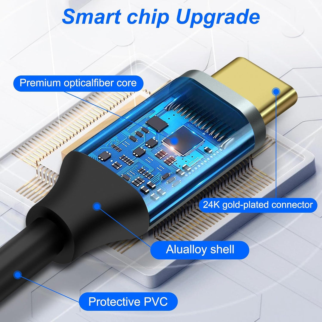 XMSJSIY USB Typ-C zu SPDIF optisches Audiokabel Typ C Stecker zu TOSLINK Buchse PCM Stereo Audio Ada