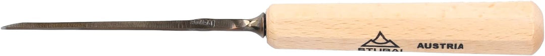 STUBAI Stemmeisen Stechbeitel Serie 52 - Form 71 | einseitig geschliffen 1 mm, mit Holzgriff, für gl