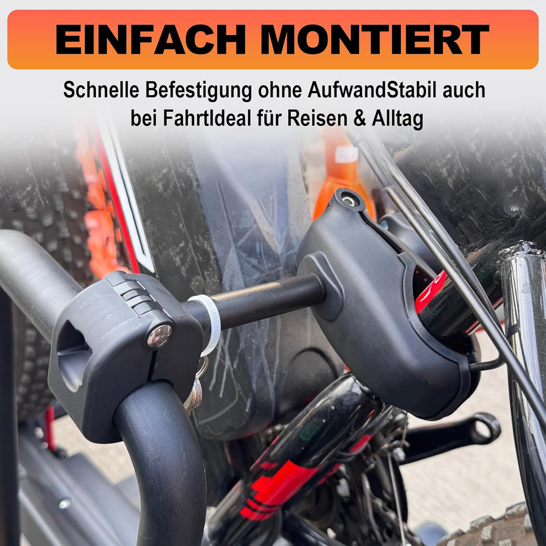TEOV Rahmenhalter für Fahrradträge 26CM, Abschliessbare Rahmenhalterung, für U-Förmiger Rahmen Ø 2,5