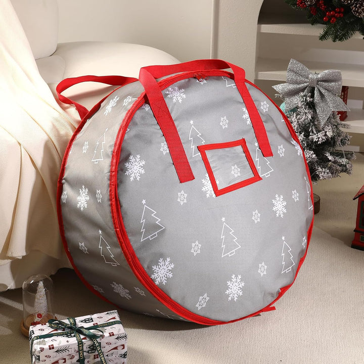 75 cm Weihnachtskranz Aufbewahrungstasche, Kranz Aufbewahrungsbehälter mit Tragegriffen Reissverschl