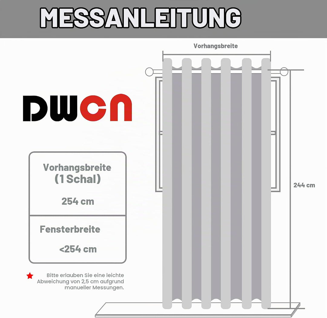 DWCN Raumteiler Vorhang Blickdicht Dunkel Grau Raumtrenner Ösenschal 1 Stück Verdunklungsvorhang für