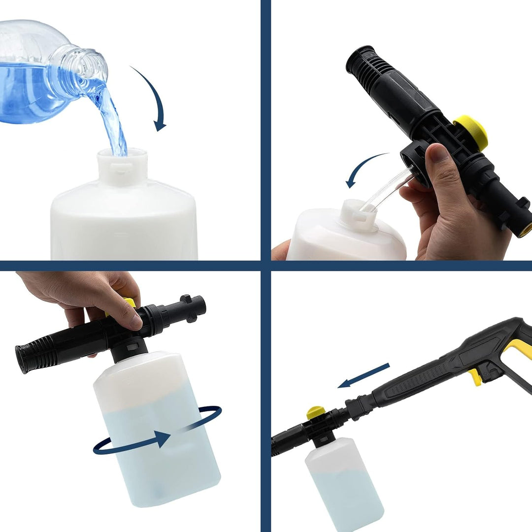 750ml Hochdruck-Schaumsprühflasche | Kompatibel mit Karcher K2-K7 Modellen | Verstellbare Düse | Ide