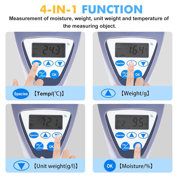YJINGRUI LDS-1G Digitaler Getreide-Samen-Feuchtigkeitsmessgerät mit Mikrocomputer-Kontrolle, Feuchti