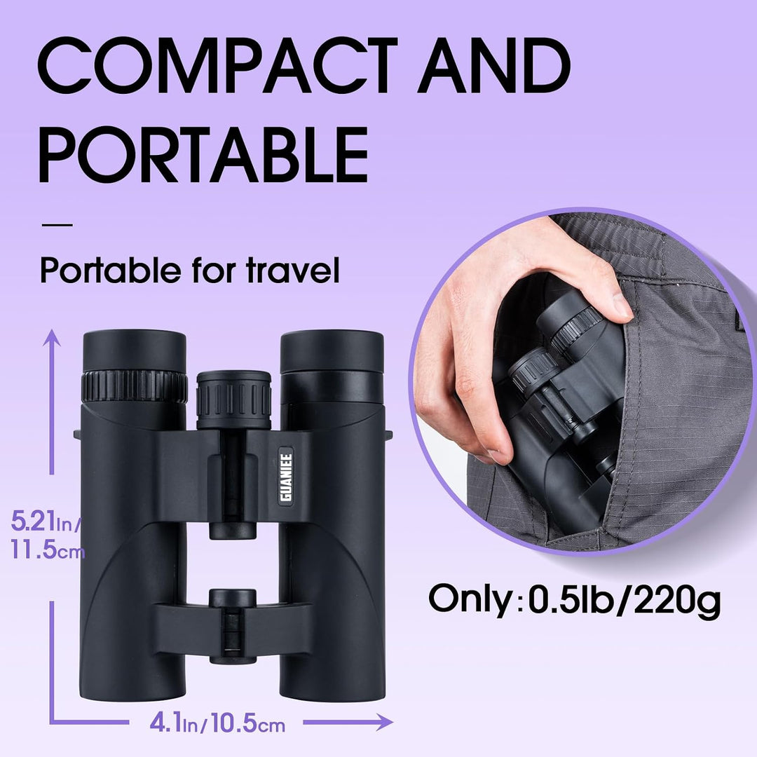 10 x 25 Fernglas für Erwachsene, kleines Fernglas für Vogelbeobachtung, Reisen, Sternenbeobachtung O