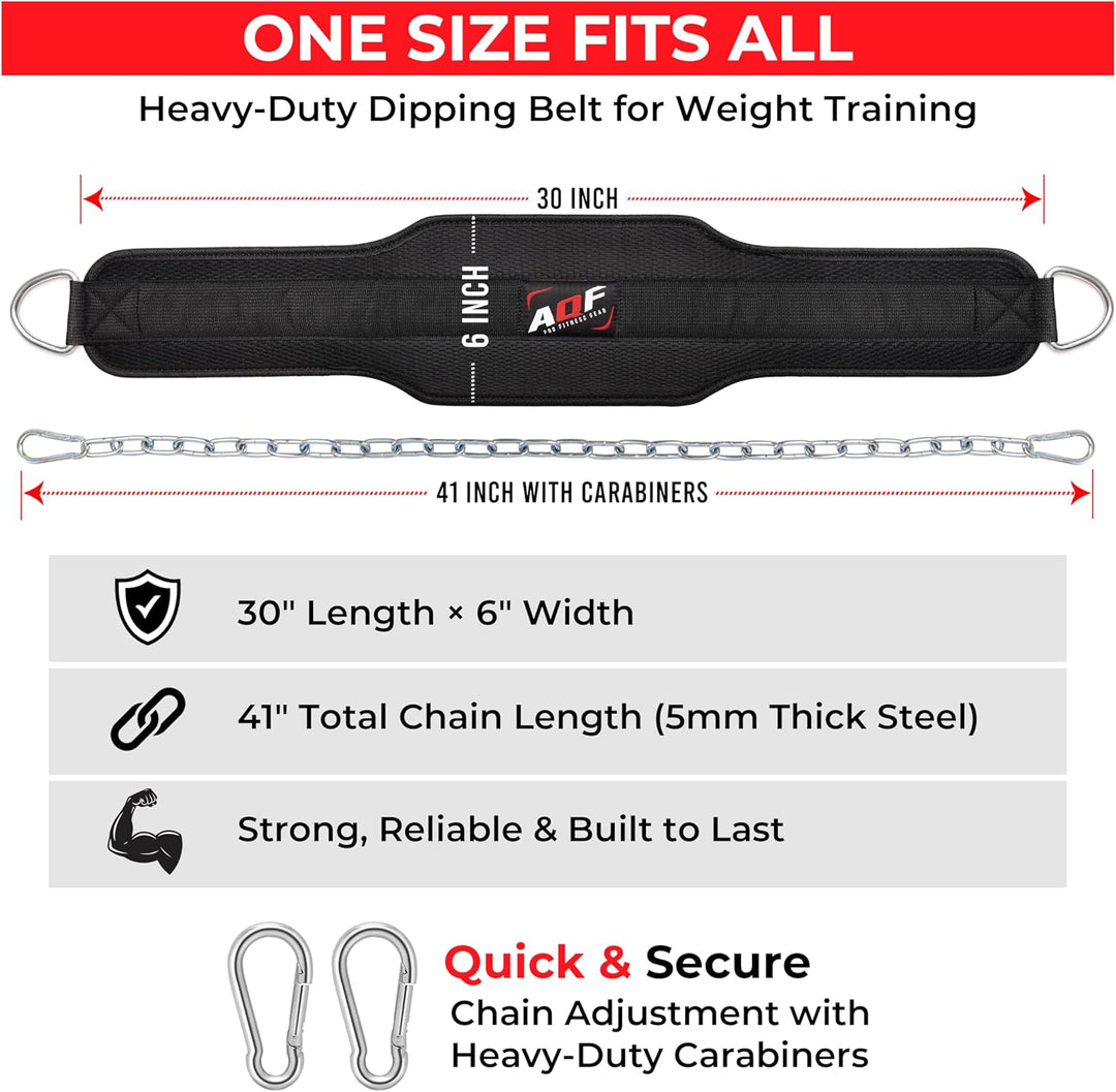 AQF Dip Gürtel Mit Stahlkette, Neopren Fitness Gewichthebergürtel, Gewichtsgürtel, Bodybuilding Dip