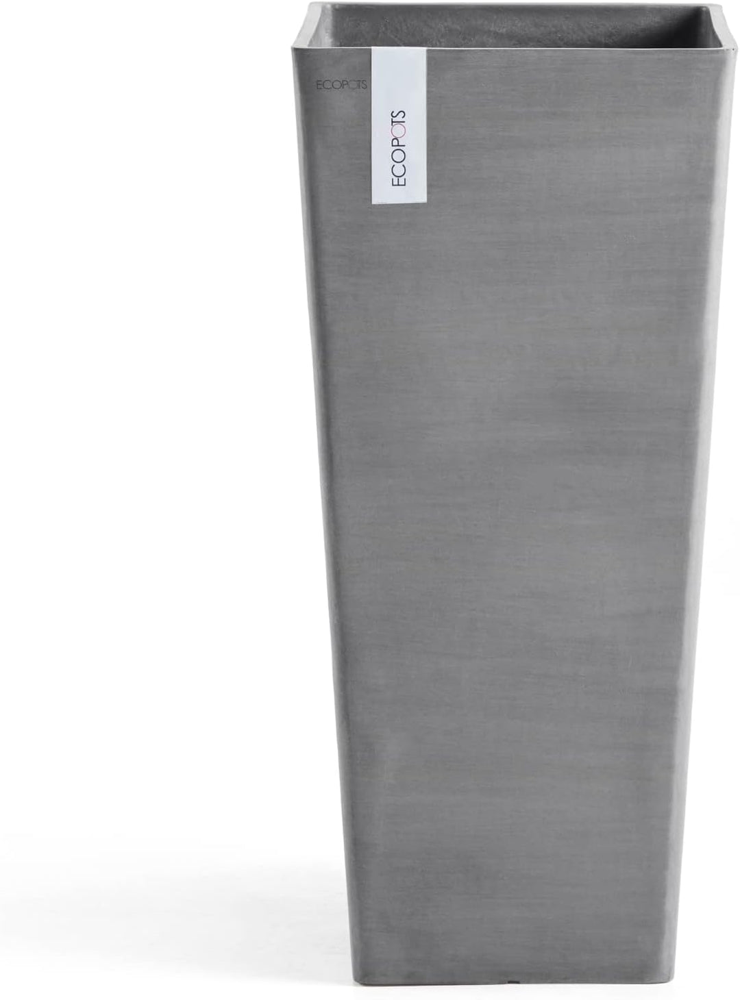 ECOPOTS Blumentopf Rotterdam Grau - 32 x 32 cm, 70 cm extra hoch - quadratisch gross - Pflanzentopf