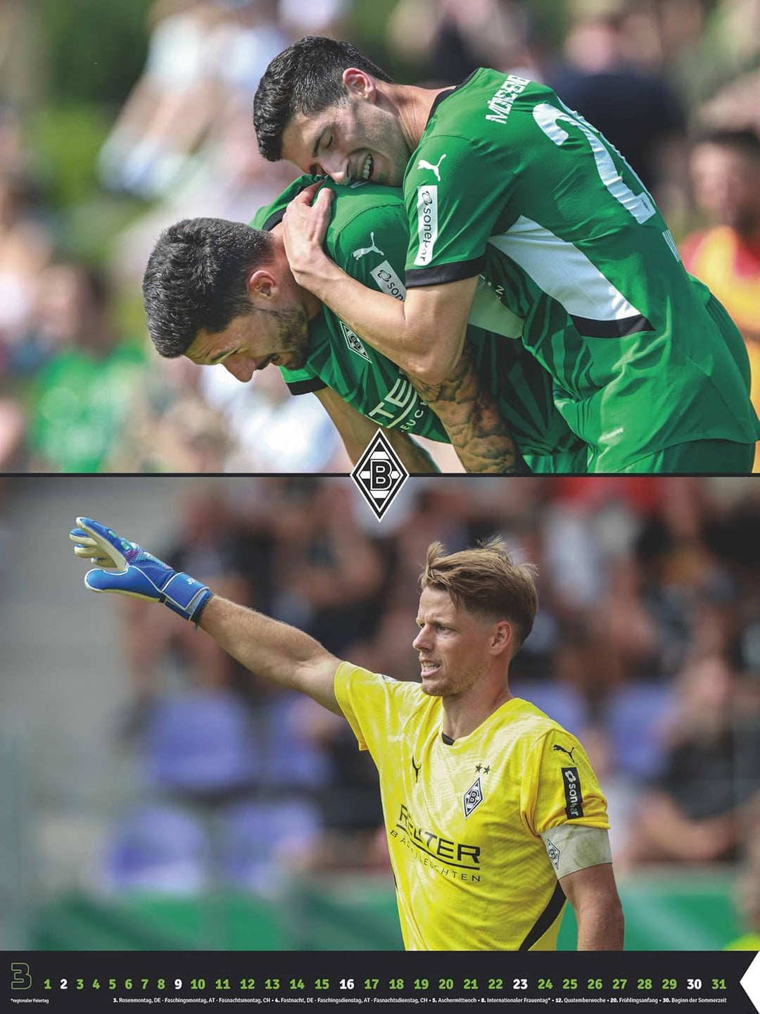 N NEUMANNVERLAGE - Borussia Mönchengladbach 2025 Posterkalender, 48x64cm, Fussball-Kalender mit Moti