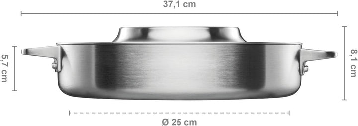 Fiskars Norden Steel Bräter, Ø 28 cm, Für alle Kochfelder geeignet, Mit Antihaftbeschichtung, 106763
