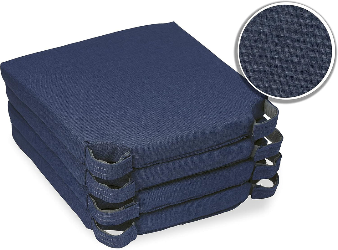 sunnypillow 4er Set Stuhlkissen mit Klettverschluss Polsterauflage Auflage für Stühle - Indoor/Outdo