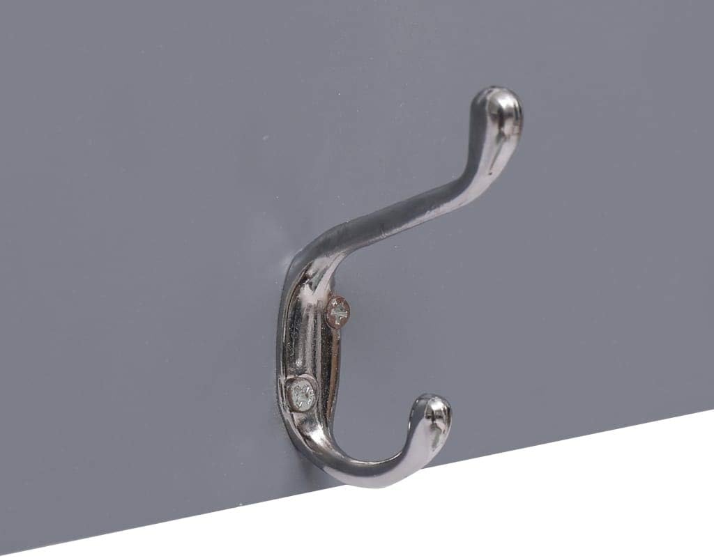 Wandgarderobe mit Ablage - WELCOME Grau 74 x 29,5 cm mit 4 Haken, MDF + Kupferhaken - Vintage Wandre