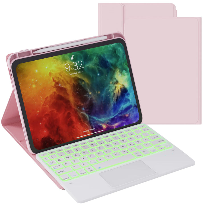 ROOFEI Hülle mit Tastatur für iPad (A16) 11.Generation 11" 2025, iPad 10. Generation 10.9" 2022-7 Fa
