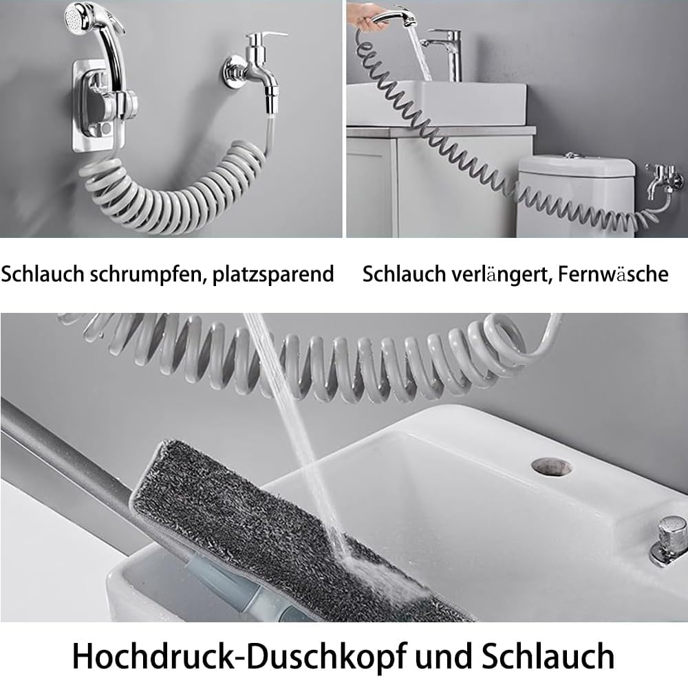 Duschkopf Hochdruck-Handbrause-Set mit Auslöser, Bidet Handbrause für Toilette, 1/2-Zoll-Gewinde, Ch