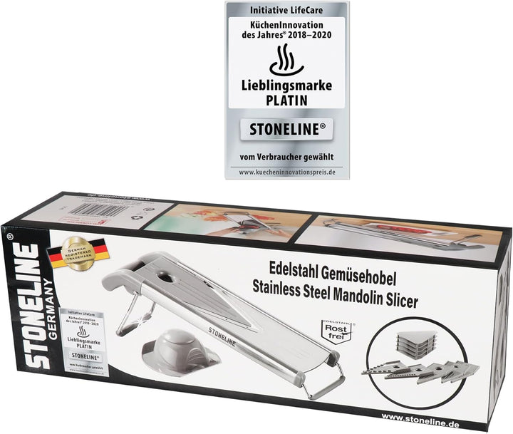 STONELINE V Hobel Gemüseschneider Set 9 teilig für Scheiben Stifte Streifen Würfel, mit 5 Schneid-Ei