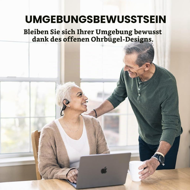 Avantalk Lingo N21 - Open-Ear Kabellos Headset mit Geräuschunterdrückendem Boom-Mikrofon &amp; Ladestati
