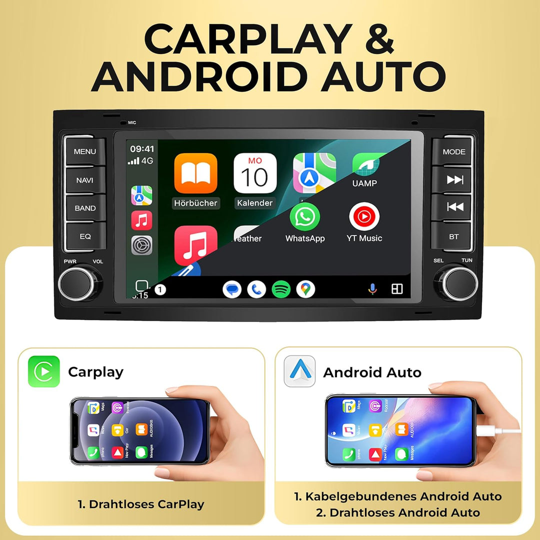 M.I.C. AVT7-L2 Android 14 Autoradio mit navi: MediaTek MT6765V 4G+64G;7" QLED Display;4G SIM,Carplay