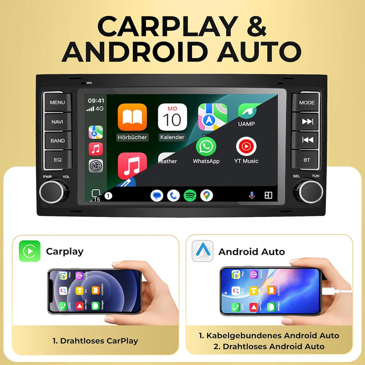 M.I.C. AVT7-L2 Android 14 Autoradio mit navi: MediaTek MT6765V 4G+64G;7" QLED Display;4G SIM,Carplay