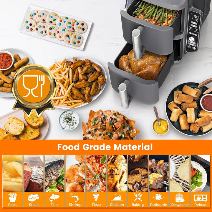 GCQ Air Fryer Grillpfanne für Ninja SL400UK 9,5l SL300UK 7,6l Double Stack XL 2-Korb-Heissluftfritte
