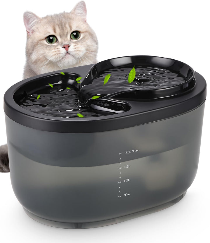 Trinkbrunnen für Katze Katzenbrunnen,Ultra Silent 2.5L Katze Trinkbrunnen mit energieeffizienter Pum