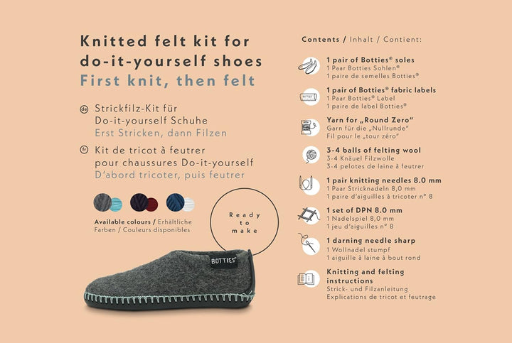 Botties X Schachenmayr Winter Kit Wash+Filz It! indigo/weiss Strick-Kit 42-43 Indigo/Weiss, 42-43 In