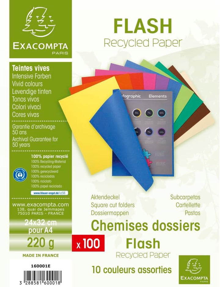 EXACOMPTA Aktenmappe ´Flash 220´, A4, Karton, farbig mehrfarbig, mehrfarbig