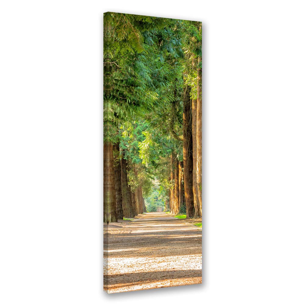 Feeby Vlies Leinwandbild Allee Zwischen Den Bäumen 60x150 cm Wand Bild Kunstdruck Deko Wohnzimmer Wo
