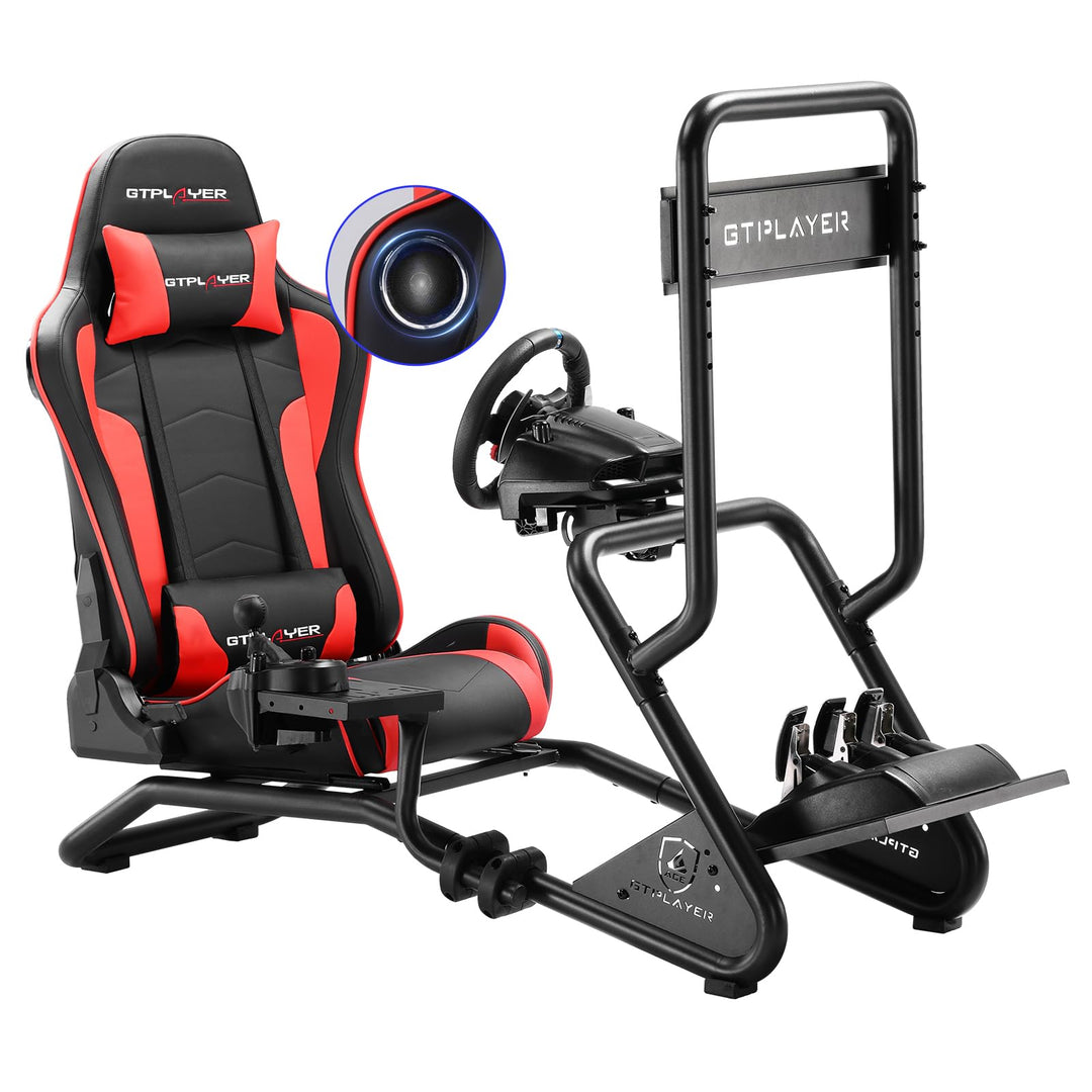 GTPLAYER Simulator Cockpit,Rennsimulator lenkradständer mit 3D-Stereo-Lautsprechern, Monitorhalterun