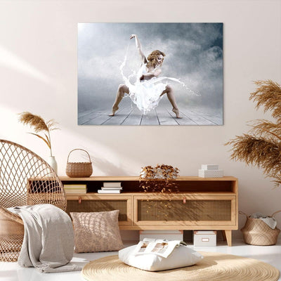 ARTTOR Bilder auf Leinwand 100x70cm Leinwandbild Frau Tänzerin Ballett Gross Wanddeko Bild Schlafzim