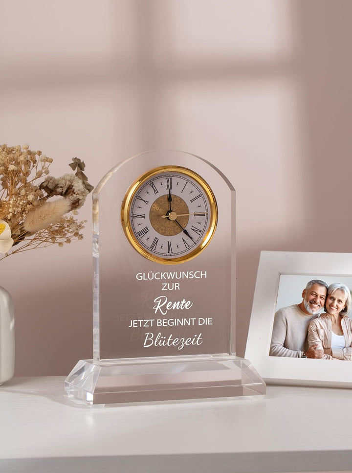 DEEWISH Ruhestand-Schreibtischuhr – Geschenk zur Rente für Frauen & Männer, Geschenk für Chef:in, Le