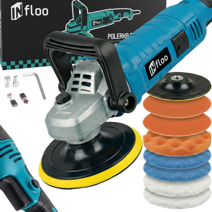 Rotations Poliermaschine 1580W – Auto Polierer 125mm, 500–3300 U/min, Drehzahlregelung, Poliermaschi