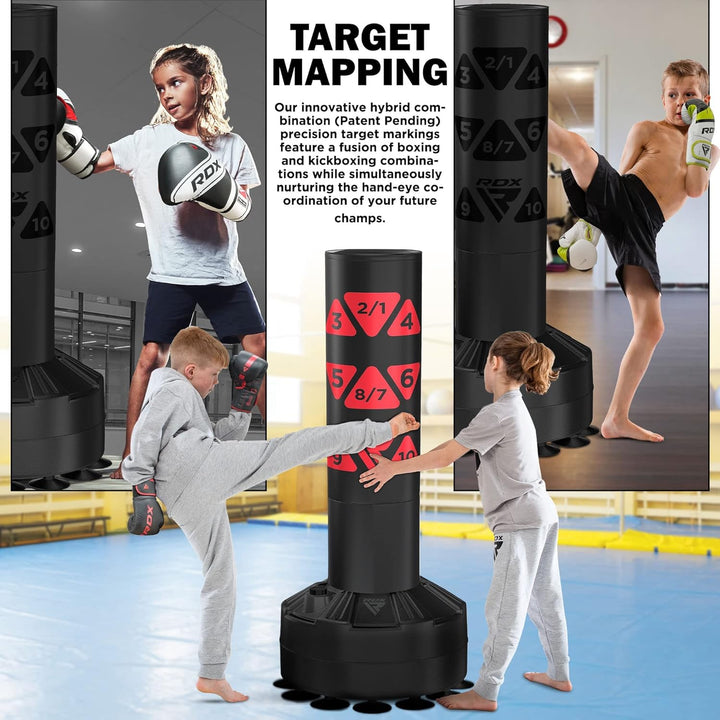 RDX Kinder Freistehender Boxsack 4ft Junior Standboxsäcke Trainingshandschuhe, MMA, Kickboxen,Boxen,
