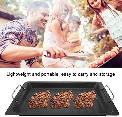 Barbecue Plate Stainless Steel Griddle Pan Non-Stick Frying Pot for Pancakes Portable Flat Grill Coo