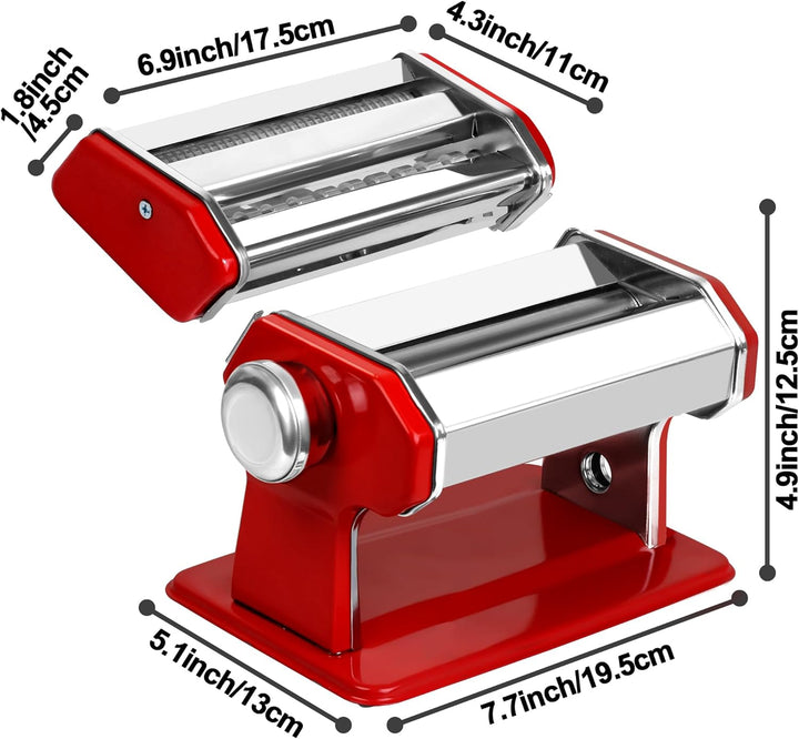 Alyoen Nudelmaschine, Pasta Maker, Aluminiumlegierung Pastamaschine mit 9 Einstellbaren Stärkeeinste