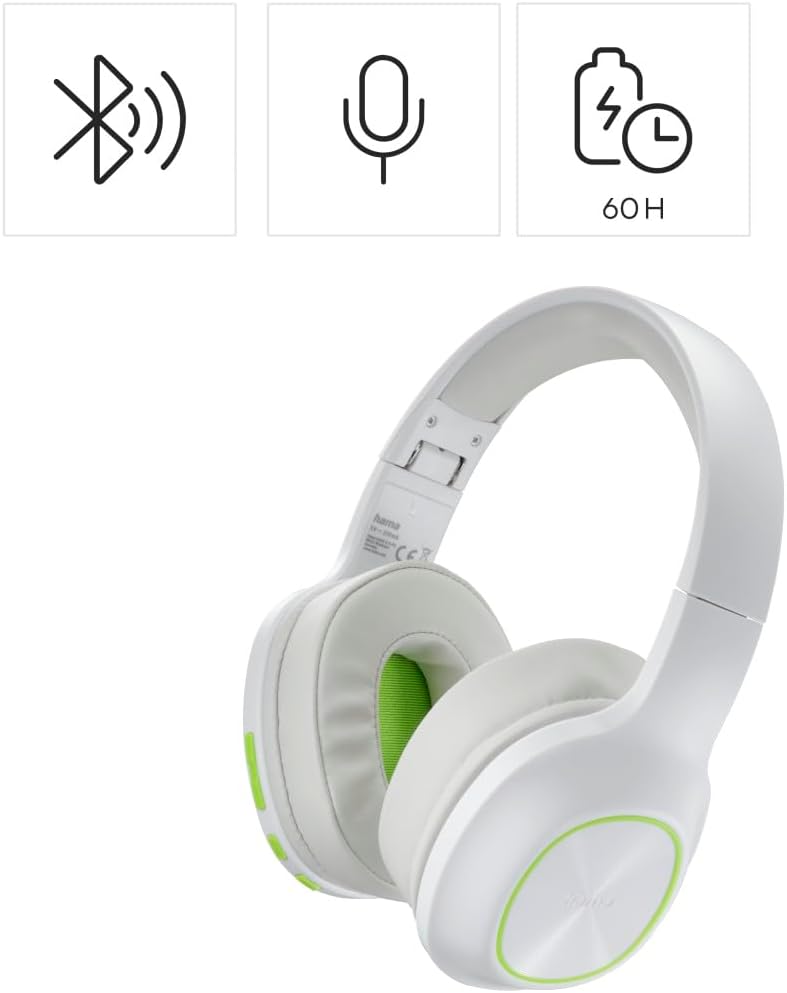 Hama Bluetooth Kopfhörer Over-Ear (Kopfhörer kabellos mit 60h Akku, mit extra Bass, Multipoint Verbi